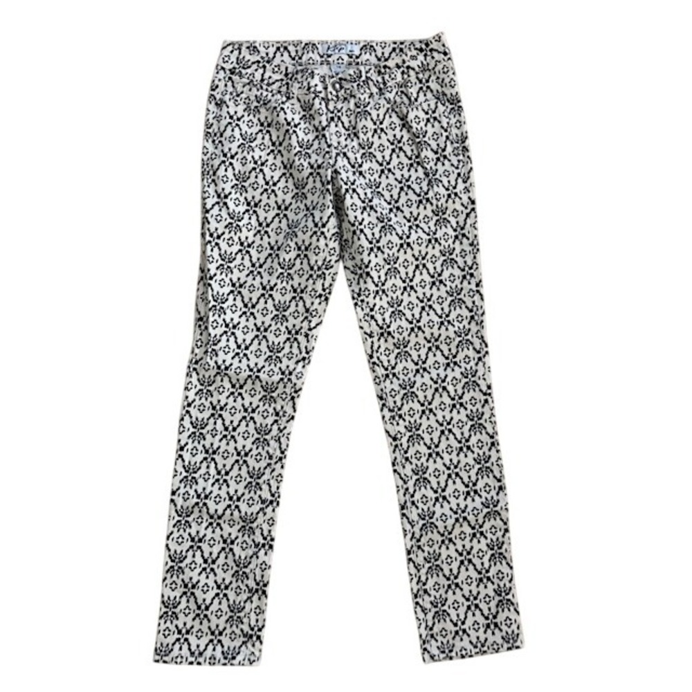 Klip Jeans Womens Size 7/8 Black White‎ Geometric Print Pants
